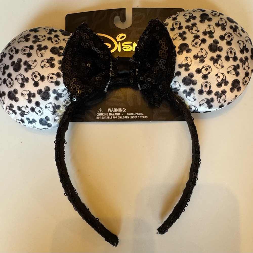 Disney Black Sequin Bow Minnie Mouse Ears